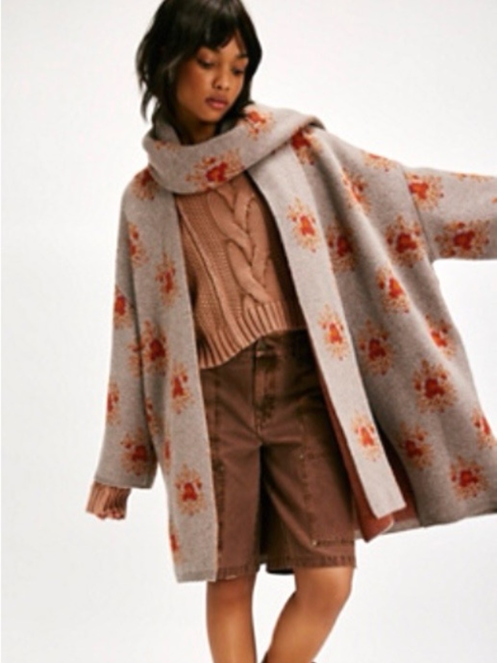 Free People Bali Ayla Scarf Cardi Size L
